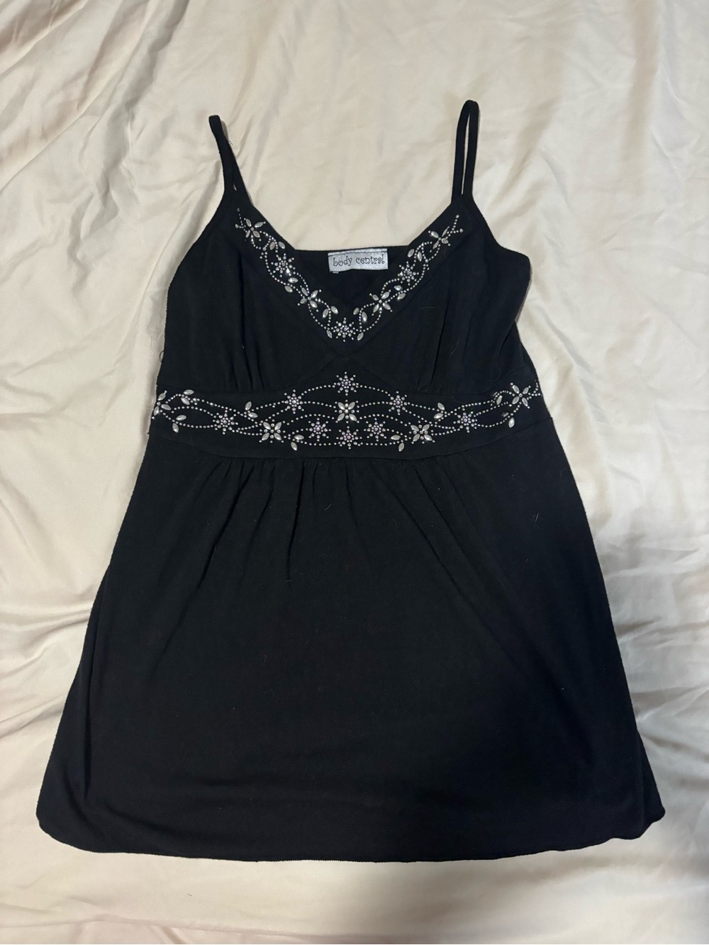 Body Central Black Beaded Spaghetti Strap Camisole